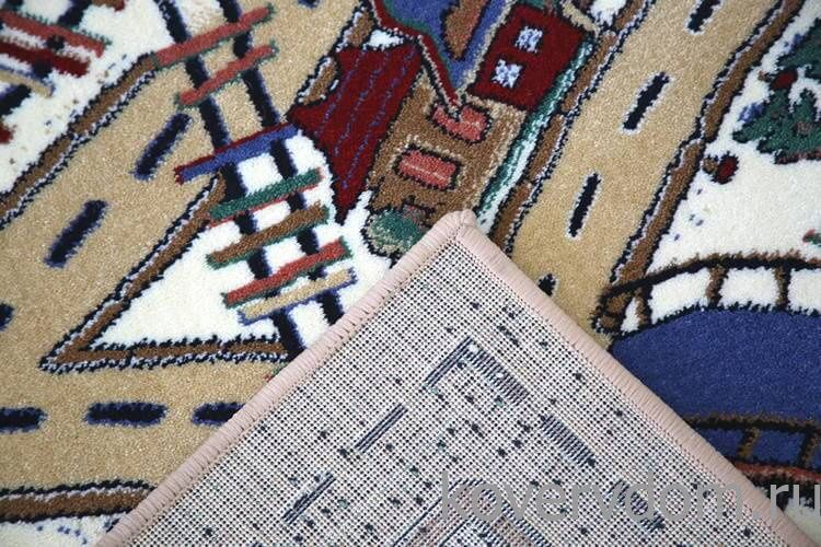 Детский ковер Веселые дорожки бежевый