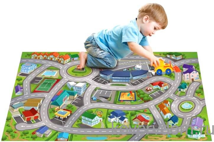 Детский развивающий 3D ковер с дорогами ГОРОДОК 86133