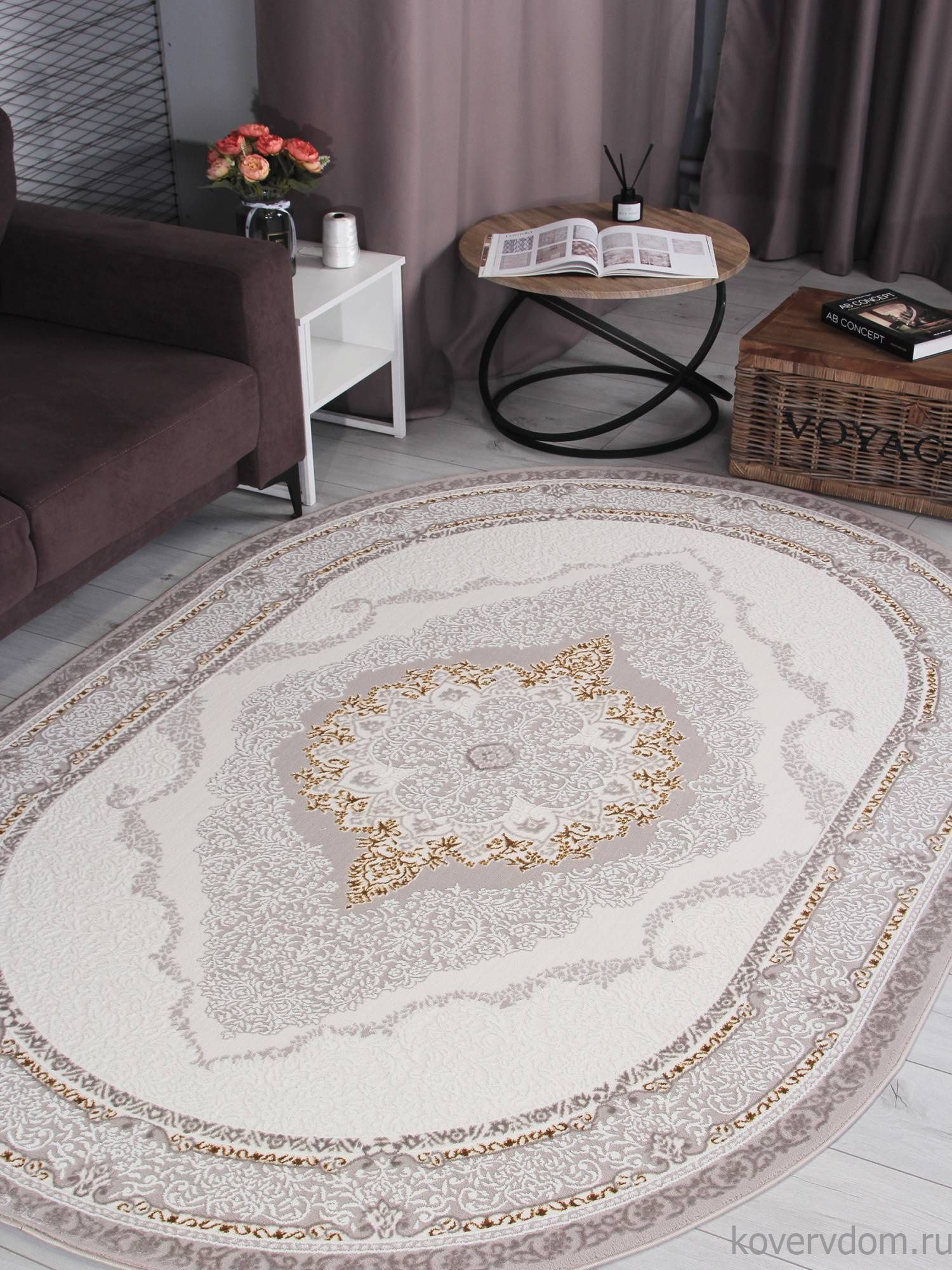 Ковер NENSI GL193A BROWN / BROWN Овал