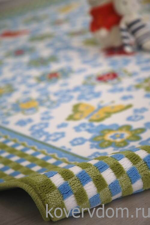 Детский ковер Бабочки -Цветочки PTT Sorona JOYFUL KIDS Flower